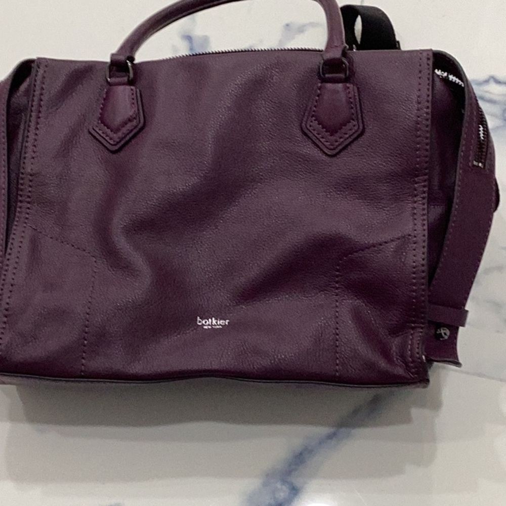 Botkier Purple Satchel Bag with Structured Handles